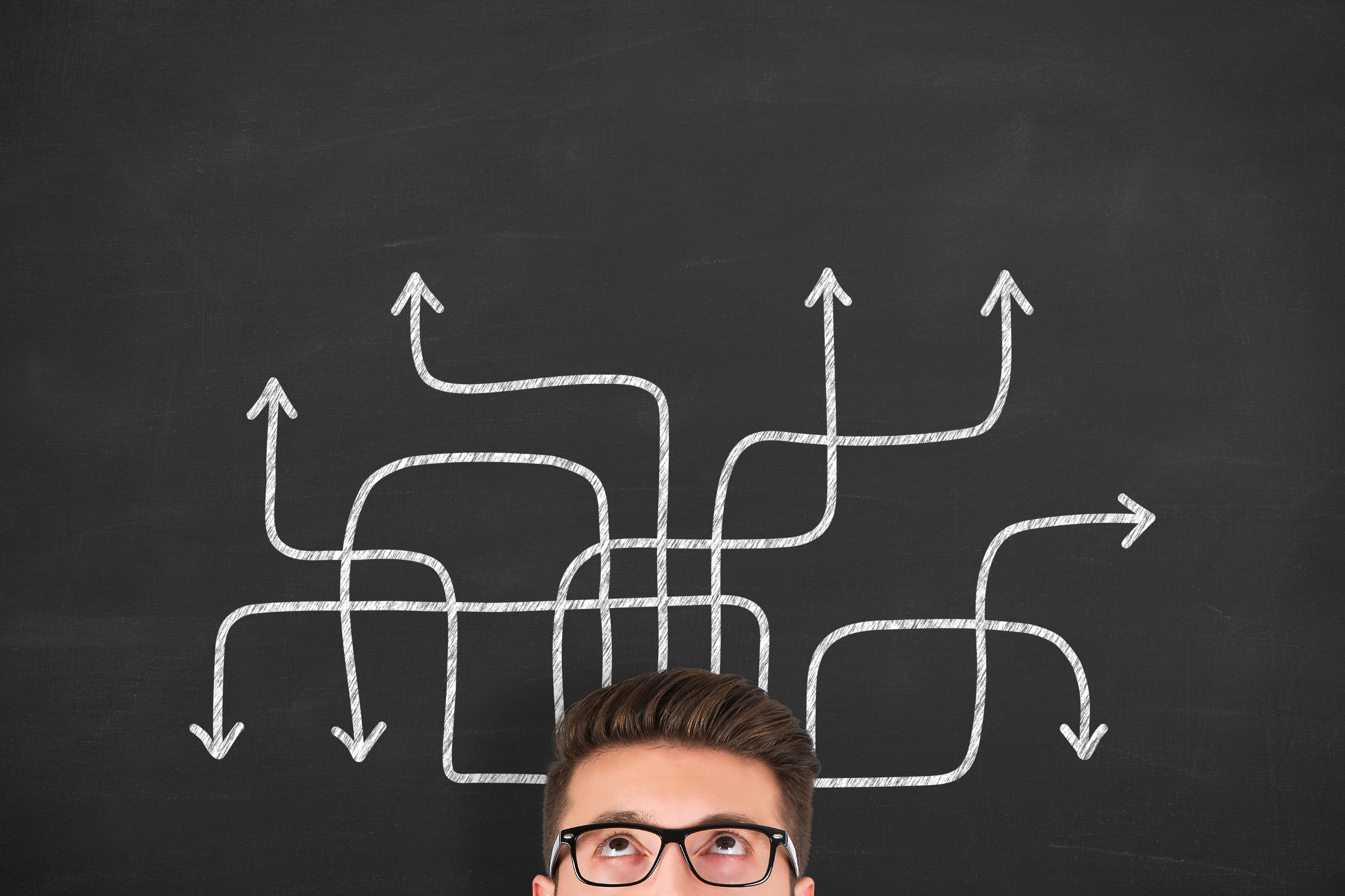 Decorative image depicting man thinking.